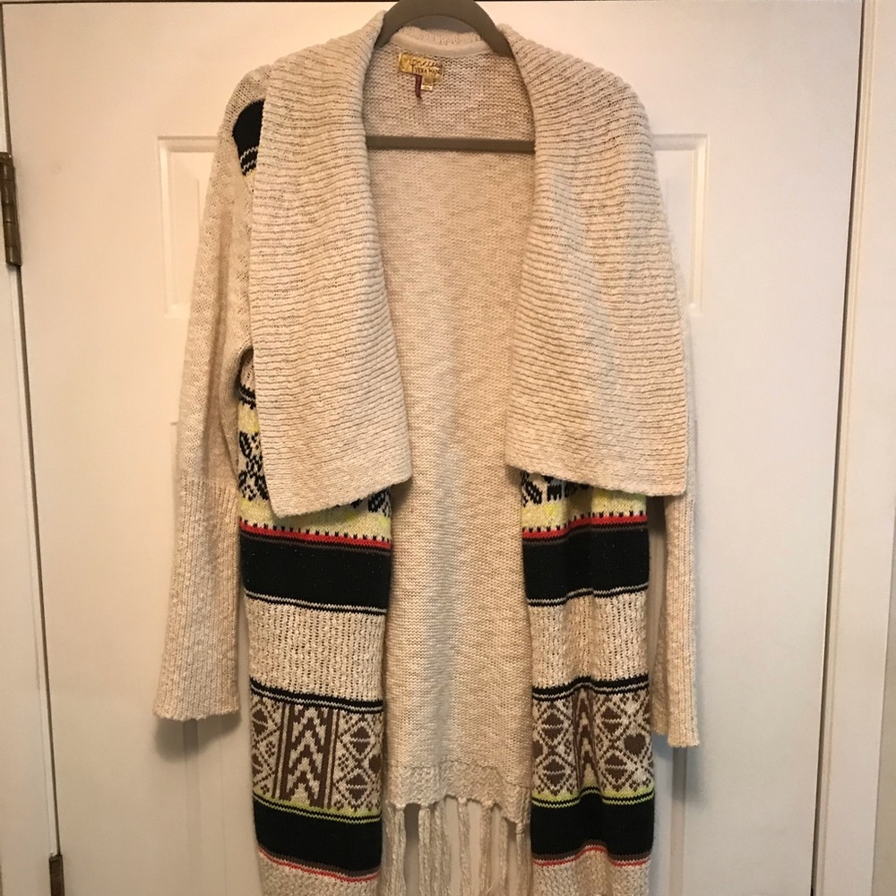 Vera Wang long fringed cardigan!